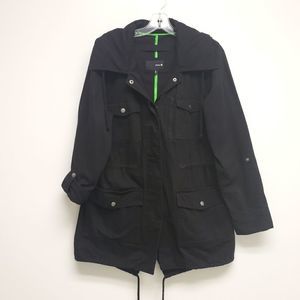 Hurley Hooded Marshall Military Jacket in Black Size Large